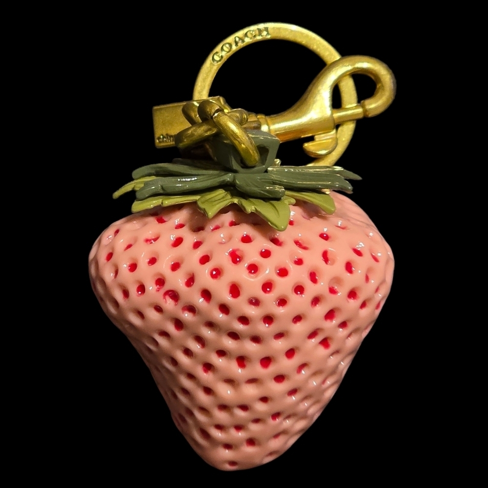 Letter "C" Brass Huge Strawberry Keychain | Keyfob | Bag Charm